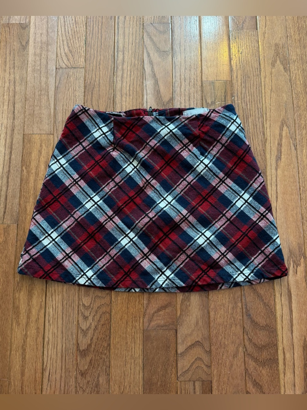 Altar'd State Red and Navy Plaid Mini Skirt